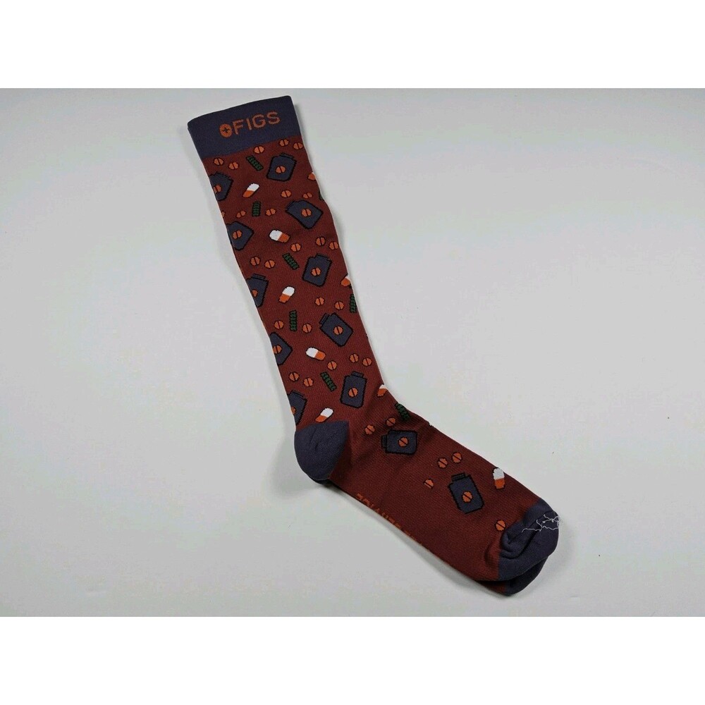 FIGS Compression Bottle Service Pharmacist Nurse Medical Socks Size L